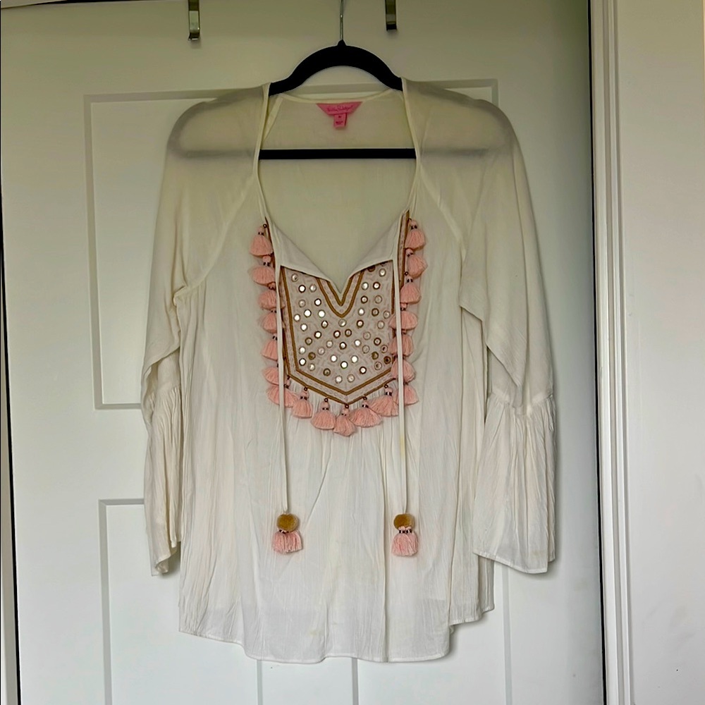 Pompom tunic top